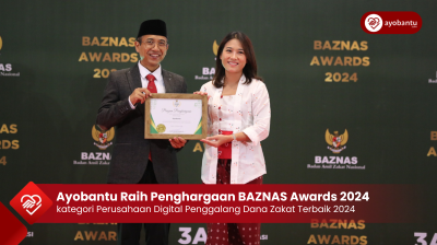 Ayobantu Raih Penghargaan BAZNAS Awards 2024 kategori Perusahaan Digital Penggalang Dana Zakat Terbaik 2024