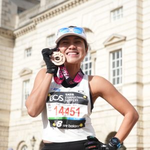 CEO Ayobantu, Agnes Yuliavitriani dalam ajang London Marathon 2024